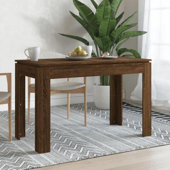 Mesa de comedor de madera multicapa marrón roble 120x60x76 cm
