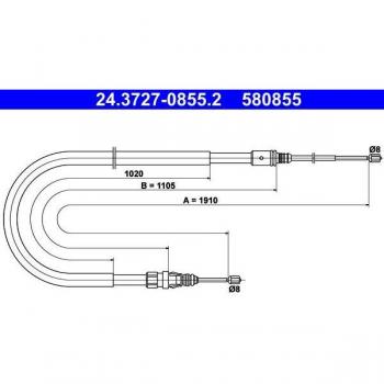 Cable de freno de mano ATE 24.3727-0855.2