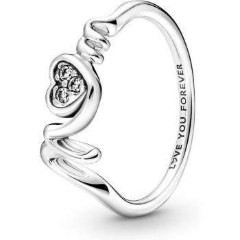 Collar Pandora con Colgante y Anillo Corazón de Madre en Plata de Ley 48 con Circonitas Cúbicas