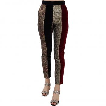 Dolce & Gabbana Multicolor Jacquard Cropped Tapered Pants - IT38|XS