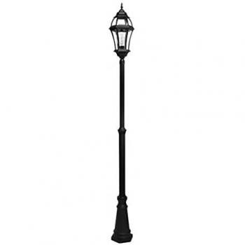 Farola para jardin Becrux 1xe27 Negro Ip44 234x25x25 Cm Regulable En Altura Fabrilamp
