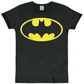 Logoshirt DC Comics - Batman - Logo - Camiseta - Slim-Fit - Negro - Diseño Original con Licencia, Talla M