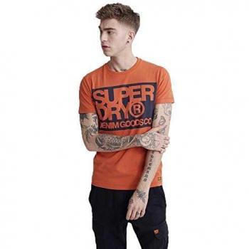 Superdry Hombre Camiseta Estampada de Manga Larga Denim Goods Co Óxido Denim Co XL