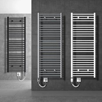 Radiador Toallero Eléctrico Curvado 750 x 1500 mm Blanco 1200W con Conexión Lateral