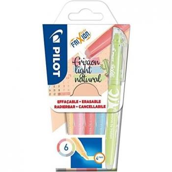 Set de 6 marcadores fluorescentes borrables Frixion Light Pilot en colores naturales