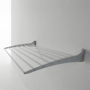 Foxydry Tendedero de Pared Retráctil Fold 60 - Tendedero para interiores y exteriores, fabricado en aluminio y acero, dimensiones 60x50x10 cm