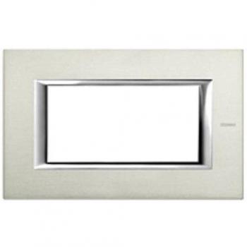 Placa Axolute 4 Módulos Aluminio Cepillado HA4804XC