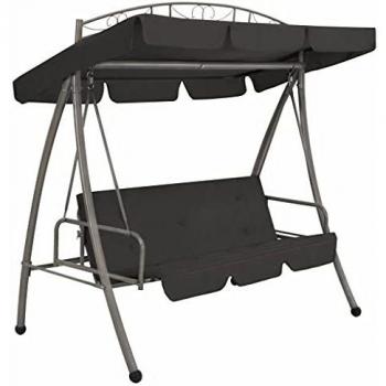 Convertible Garden Swing Canopy, Anthracite, 198x120x205 cm, Steel