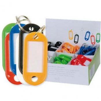 Q-Connect KF10869 Llavero Portaetiquetas Expositor de 100 Unidades Colores Surtidos