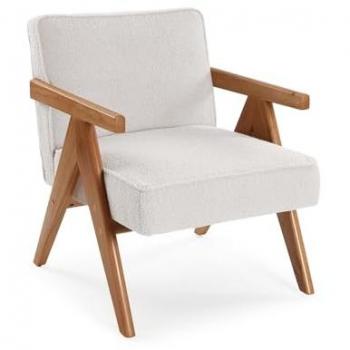 Sillón Iris de Estilo Chic, Medidas (Al x l x An) 77 x 70,0 x 62 cm, Color Blanco - Versa