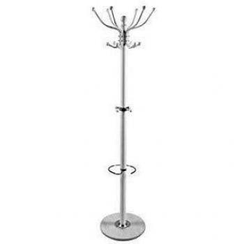 Perchero de pie de metal blanco con paragüero 176 cm