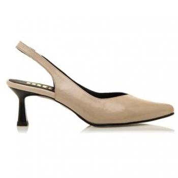Zapatos de Tacón Abiertos para Mujer MTNG Ninette Beige con Puntera Afilada y Hebilla, Estilo Casual y Fiesta