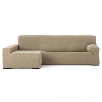 Funda para sofá chaise longue bielástica izquierda Eysa JAZ Beige 180 x 120 x 360 cm