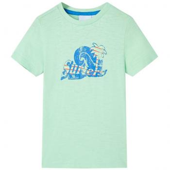 Camiseta infantil verde claro 116