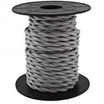 GSC - Cable eléctrico Textil 10 Metros 2x0.75mm Trenzado Gris Claro 3902979 003902979