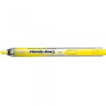 Marcador Fluorescente Retráctil Pentel Handy Line S, Amarillo, Punta Cónica, Mecanismo de Presión, 0.8-3.8mm