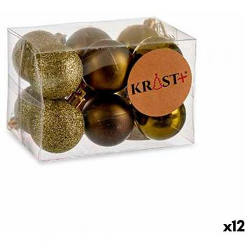 Set de Bolas de Navidad Plástico Verde 4 x 5 x 4 cm (12 Unidades)