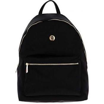 Tommy Hilfiger Poppy Backpack Solid, Bolsas. para Mujer, Negro, One Size