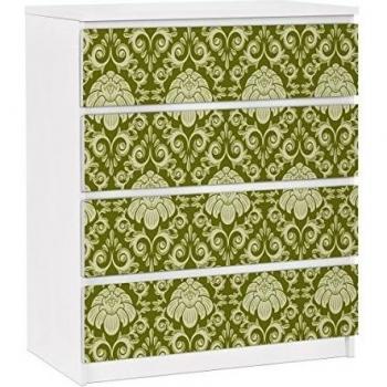 Vinilo adhesivo para muebles IKEA - Malm Dresser 4xDrawers - The 12 Muses - Polyhymnia, Tamaño:4 veces 20cm x 80cm