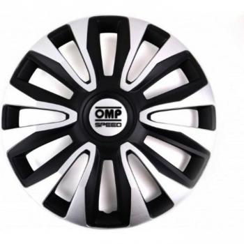 Tapacubos OMP Magnum Speed Negro Plateado 14 (4 uds)