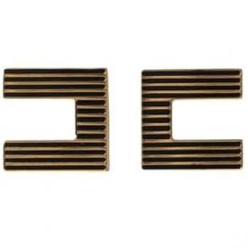 Elisabetta Franchi Women's Gold Logo Earrings with Black Enamel Stripes