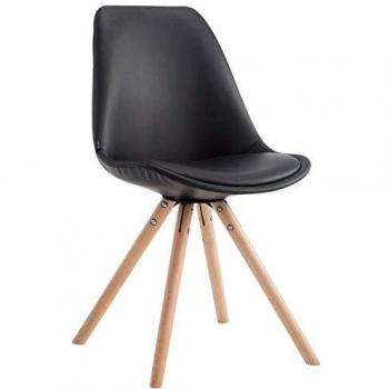 Silla de Comedor Laval Rund con Tapizado en Similicuir y Estructura Negra/Natural
