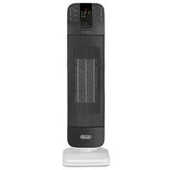 De'longhi HFX65v20 - Calefactor cerámico, 2000 w, temporizador digital, 2 niveles de calefacción, mando a distancia, blanco y gris