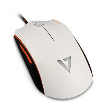 V7 GM120-2N USB Óptico 4000DPI Mano Derecha Negro, Naranja, Color Blanco - Ratón