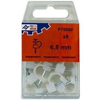 PROFER TOP - Grapa Plastico Transparent C/8 Profer Top 6,8 Mm