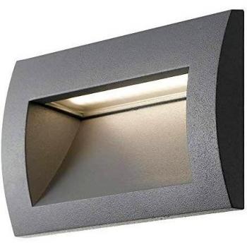 Aplique empotrado de jardín Lykan 1 bombilla Aluminio Plata