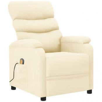 Sillón de masaje reclinable de cuero sintético crema vidaXL
