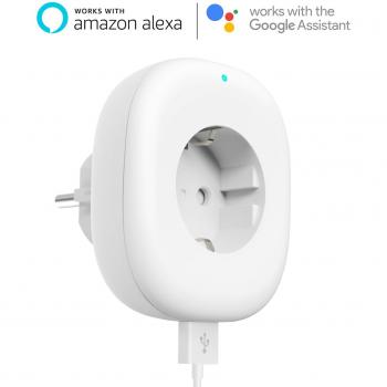Enchufe Wifi, Maxcio Mini Enchufe Inteligente con Monitor de Energía, Control con App, no Requiere Hub, Compatible con Alexa, Google Home, Enchufe Wlan de 10 A/2200W