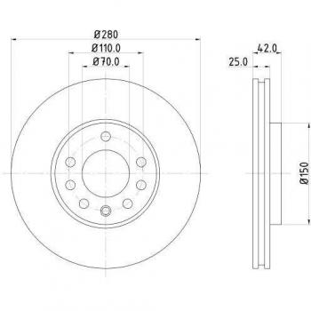 Disco de freno Hella 8DD 355 127-381 con alta resistencia y rendimiento optimizado