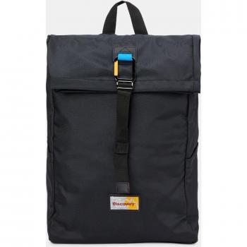 Mochila Roll Top DISCOVERY Icon en color negro con bolsillo de seguridad RFID