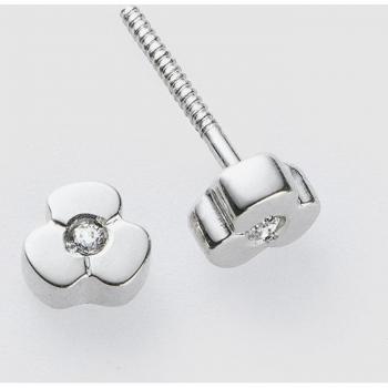 Pendientes de bebé de oro con circonita, joyas elegantes para los más pequeños.