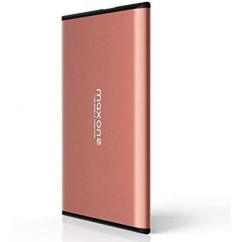 Disco Duro Externo Portátil 250GB - 2.5 USB 3.0 Ultrafino Diseño Metálico HDD para Mac, PC, Laptop, Ordenador, Smart TV, Chromebook - Rose Pink