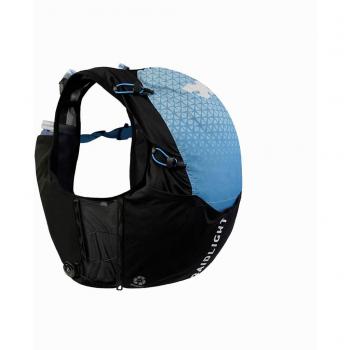 Chaleco de hidratación Raidlight Trail Responsiv 12L Negro Azul, ligero, ajustable, con capacidad para 12 litros, incluye compartimentos para botellas y almacenamiento adicional