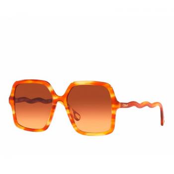 Chloé CH0086S 002 Vintage Oversize Square Sunglasses, Brown, Female, Size: 58 MM