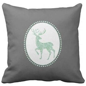 whiangfsoo Trendy Watercolor reno Navidad manta funda de almohada lienzo línea 26x 26 #Whiangfsoo-07