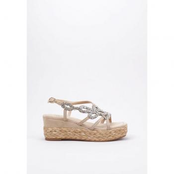Alma En Pena 574 Esparto con Cuña Mujer Beige
