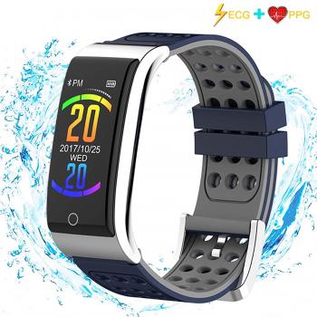 ISWIM Pulsera de Actividad Inteligente ECG&PPG Pantalla a Color Impermeable IP67 Pulsómetro
