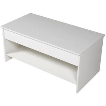 Mesa Baja Hedda Blanca con Tapa Elevable y Almacenamiento Discreto