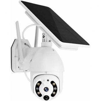 Cámara de Seguridad Inalámbrica con Panel Solar 1080P, Visión Nocturna 360°, Detección de Movimiento