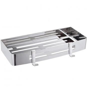Gricol Estante de baño, Cesta para ducha, Almacenamiento, Organizador sin clavos, Autoadhesivo, Acero inoxidable, Bandeja para accesorios de baño y cocina