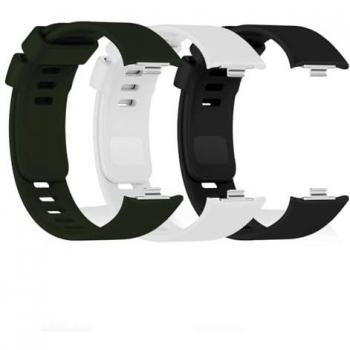 Pack de 3 Correas de Silicona para Reloj Inteligente, Compatibles con Xiaomi Smart Band 8 Pro y Redmi Watch 4, Colores: Negro, Blanco y Verde Militar