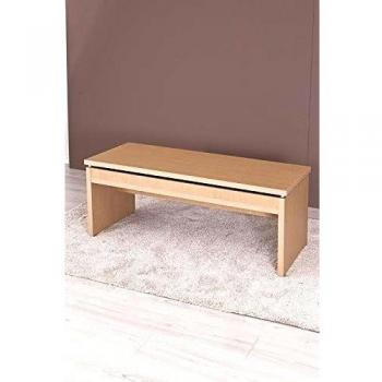 TopKit | Mesa de Centro Manhattan 2028 | Tamaño Normal: 41x120x50 Cm | Tamaño Elevada: 51x120x71 Cm | Mueble de Salon | Mesa Elevable | Roble