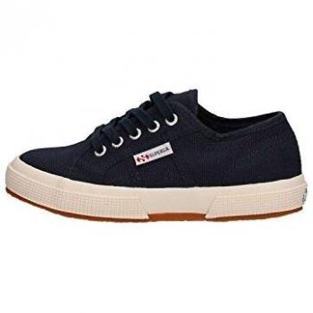 Superga 2750 Jcot Classic Children's Unisex Summer Lace-up Canvas Trainers - Navy - Size UK 9.5 Kids