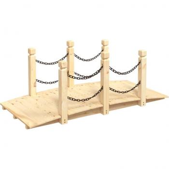 vidaXL Garden Bridge Grey 140x60x56 cm Solid Firwood