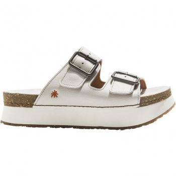 Art Sandalias de Mujer 1265 Mykonos con Plataforma de Piel Color Beige Cierre de Hebilla
