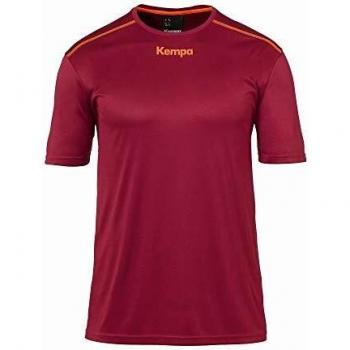 Kempa Poly Shirt Camiseta De Entrenamiento De Balonmano, Hombre, Rojo Oscuro, 140